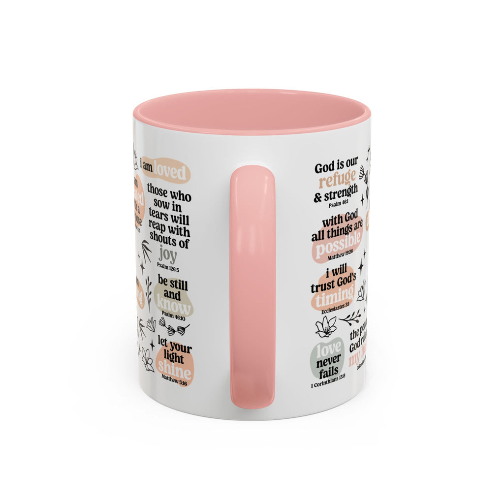 Affirmation Coffee Mug — Floral Inspirational Scripture Quotes (11/15oz)