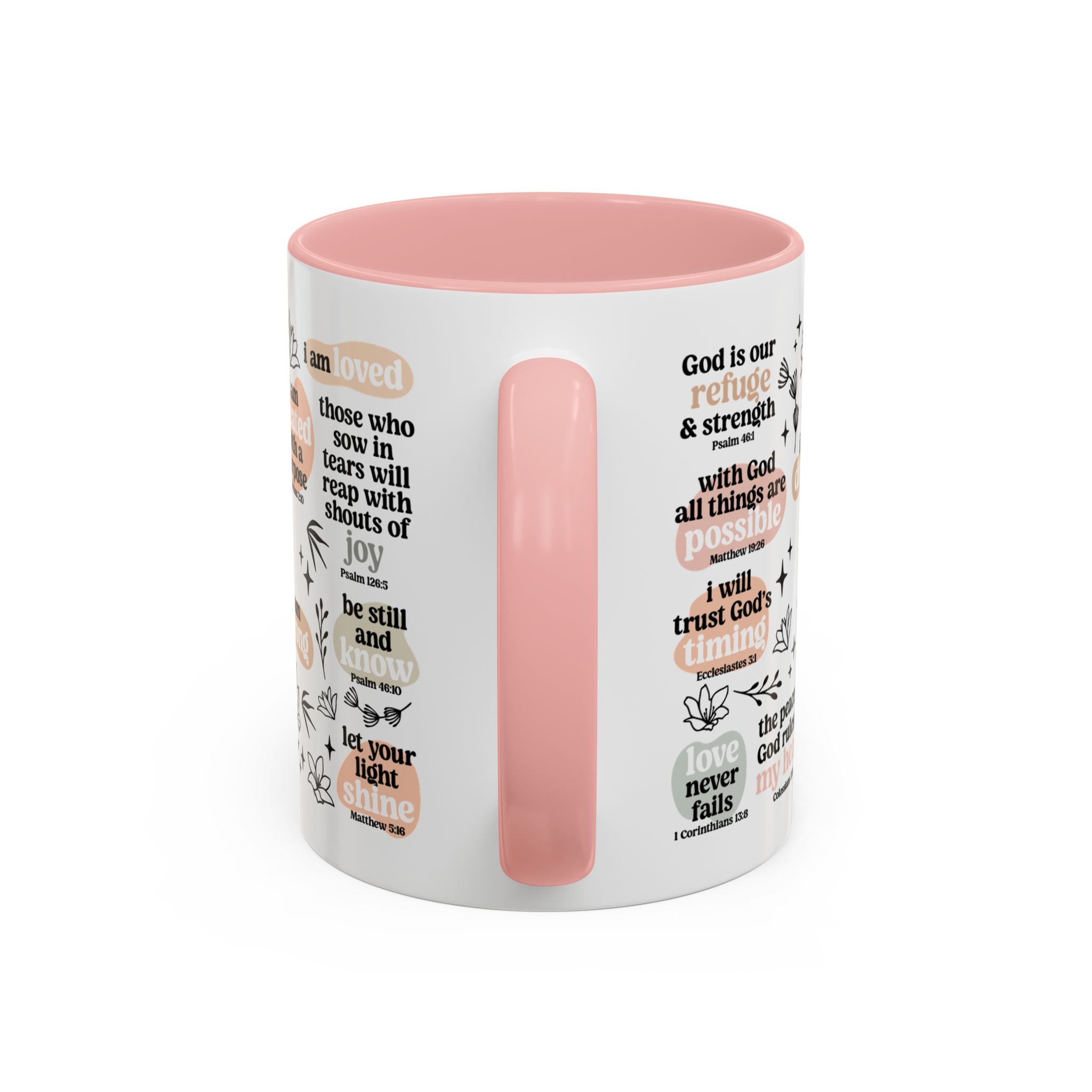 Affirmation Coffee Mug — Floral Inspirational Scripture Quotes (11/15oz)